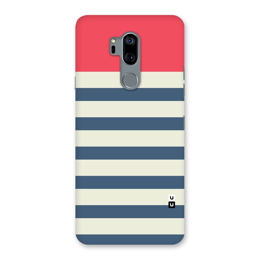 Solid Orange And Stripes Back Case for LG G7
