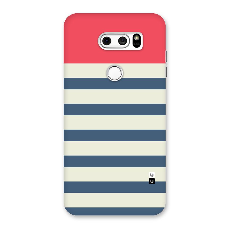 Solid Orange And Stripes Back Case for LG V30