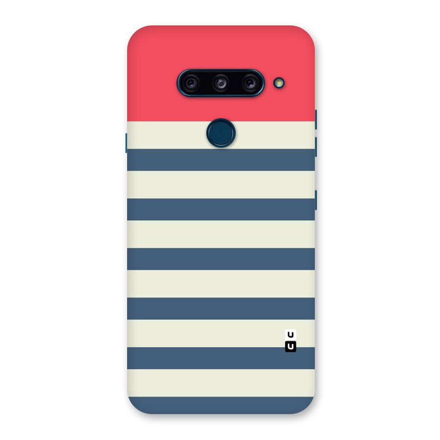Solid Orange And Stripes Back Case for LG  V40 ThinQ