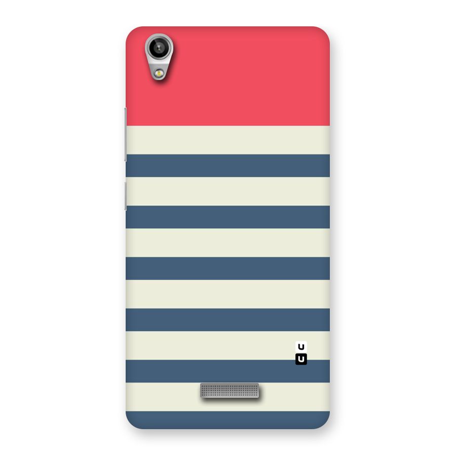Solid Orange And Stripes Back Case for Lava-Pixel-V1