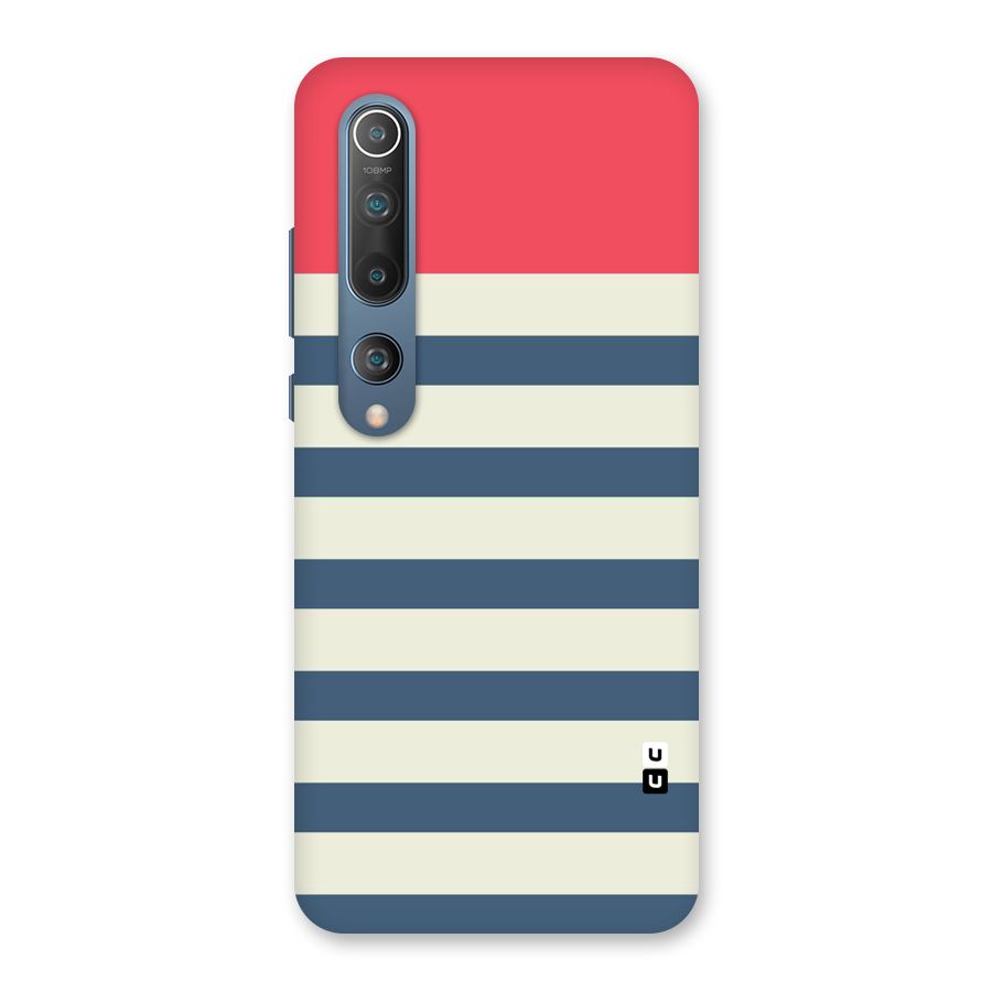 Solid Orange And Stripes Back Case for Mi 10