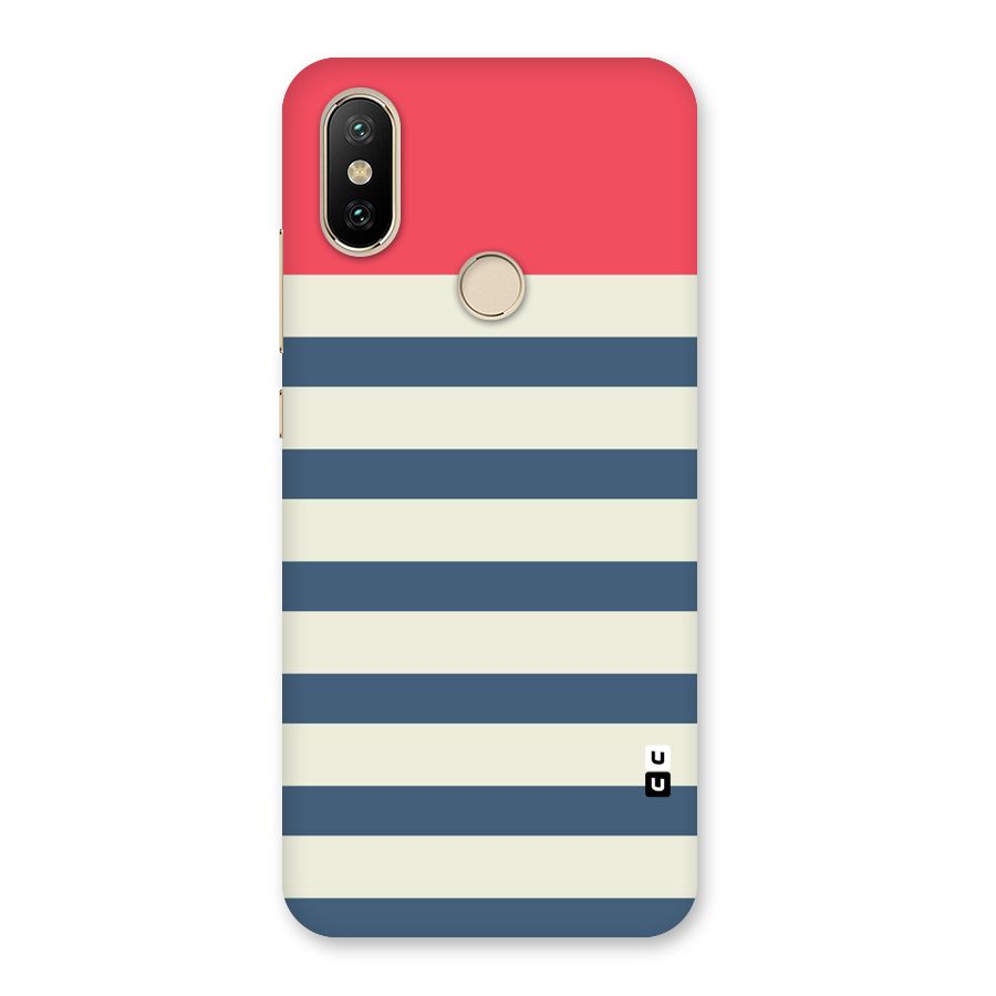 Solid Orange And Stripes Back Case for Mi A2