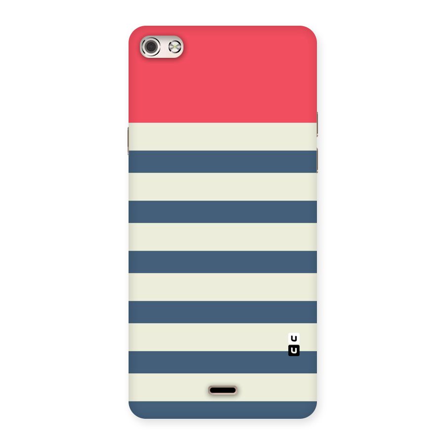 Solid Orange And Stripes Back Case for Micromax Canvas Silver 5