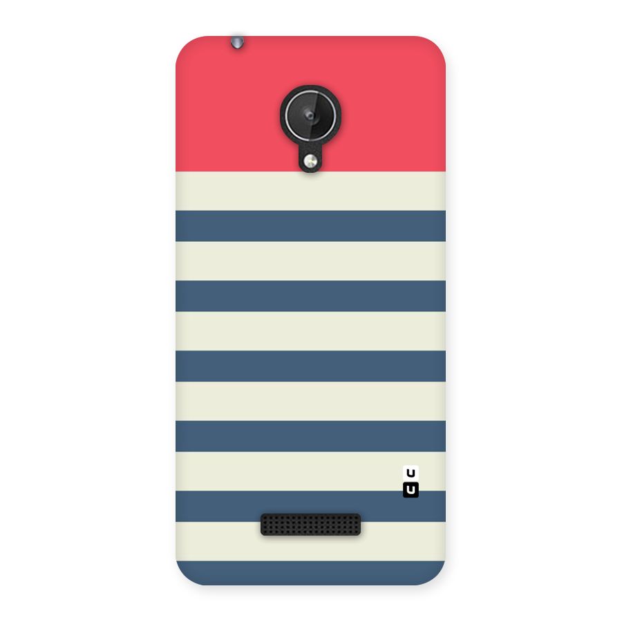 Solid Orange And Stripes Back Case for Micromax Canvas Spark Q380