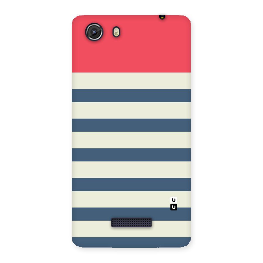 Solid Orange And Stripes Back Case for Micromax Unite 3
