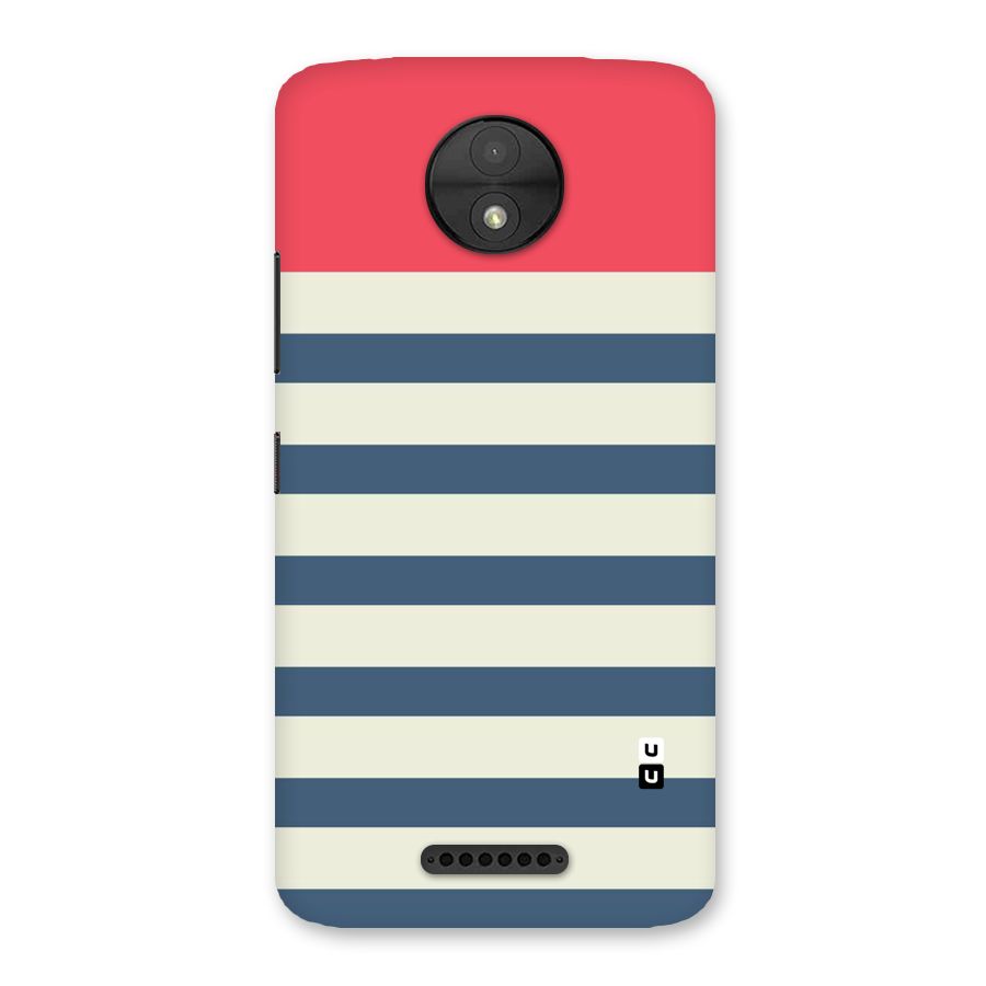 Solid Orange And Stripes Back Case for Moto C