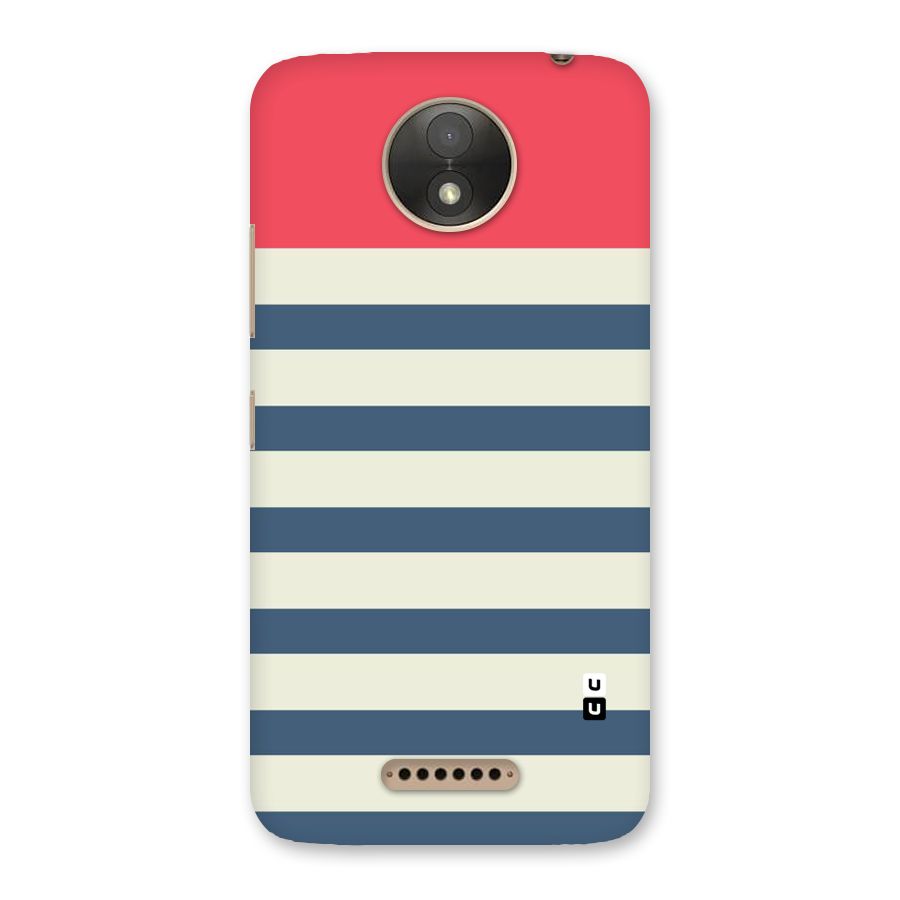 Solid Orange And Stripes Back Case for Moto C Plus
