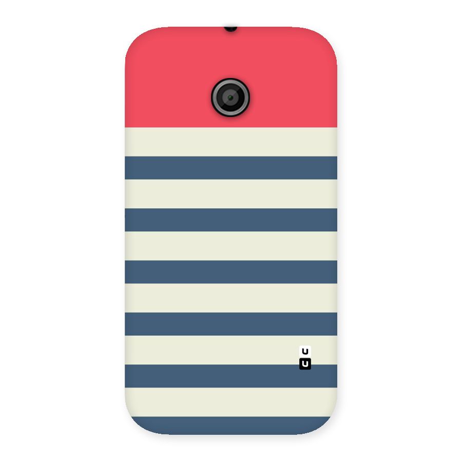 Solid Orange And Stripes Back Case for Moto E