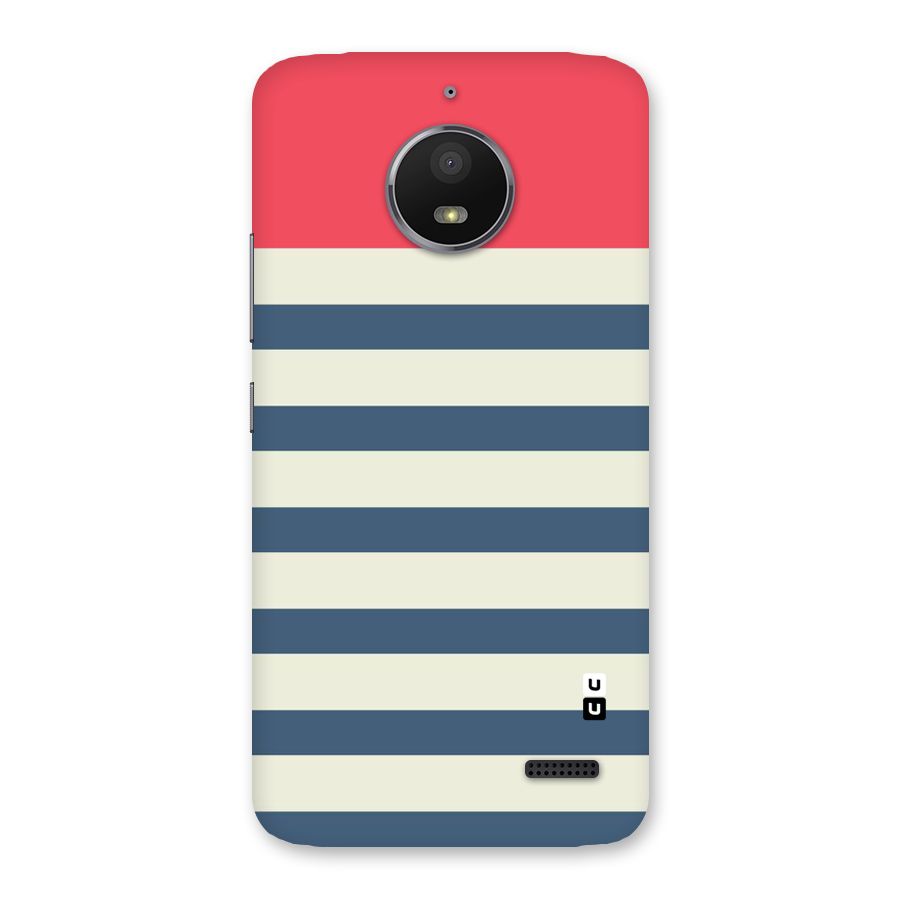 Solid Orange And Stripes Back Case for Moto E4