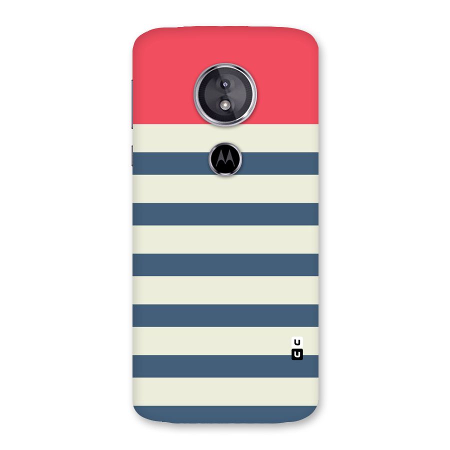 Solid Orange And Stripes Back Case for Moto E5