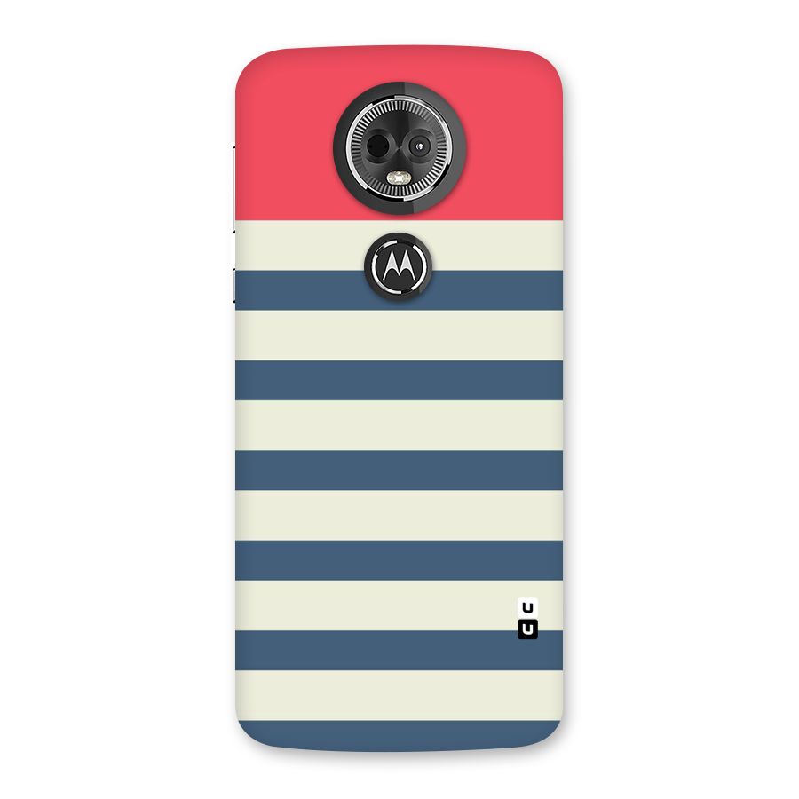Solid Orange And Stripes Back Case for Moto E5 Plus