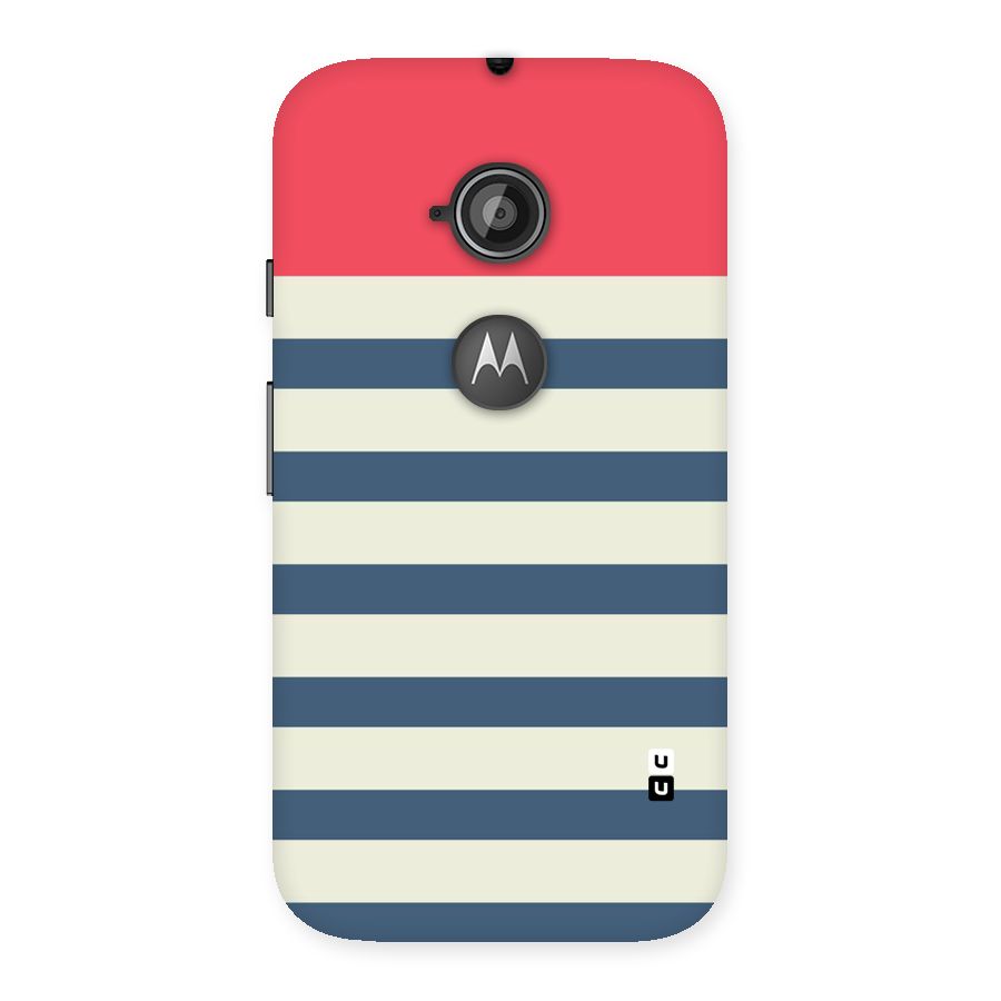 Solid Orange And Stripes Back Case for Moto E 2nd Gen