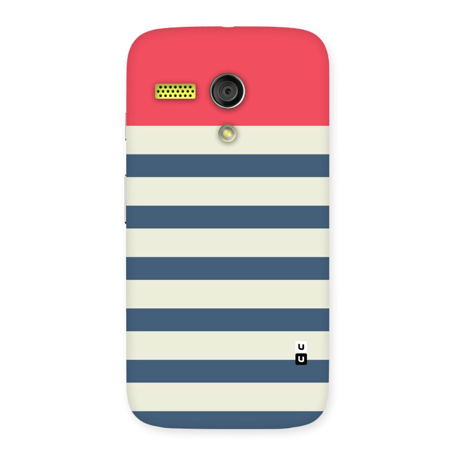 Solid Orange And Stripes Back Case for Moto G