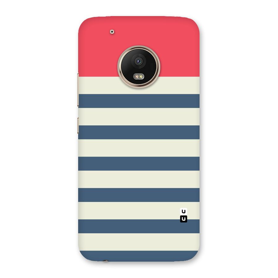 Solid Orange And Stripes Back Case for Moto G5 Plus