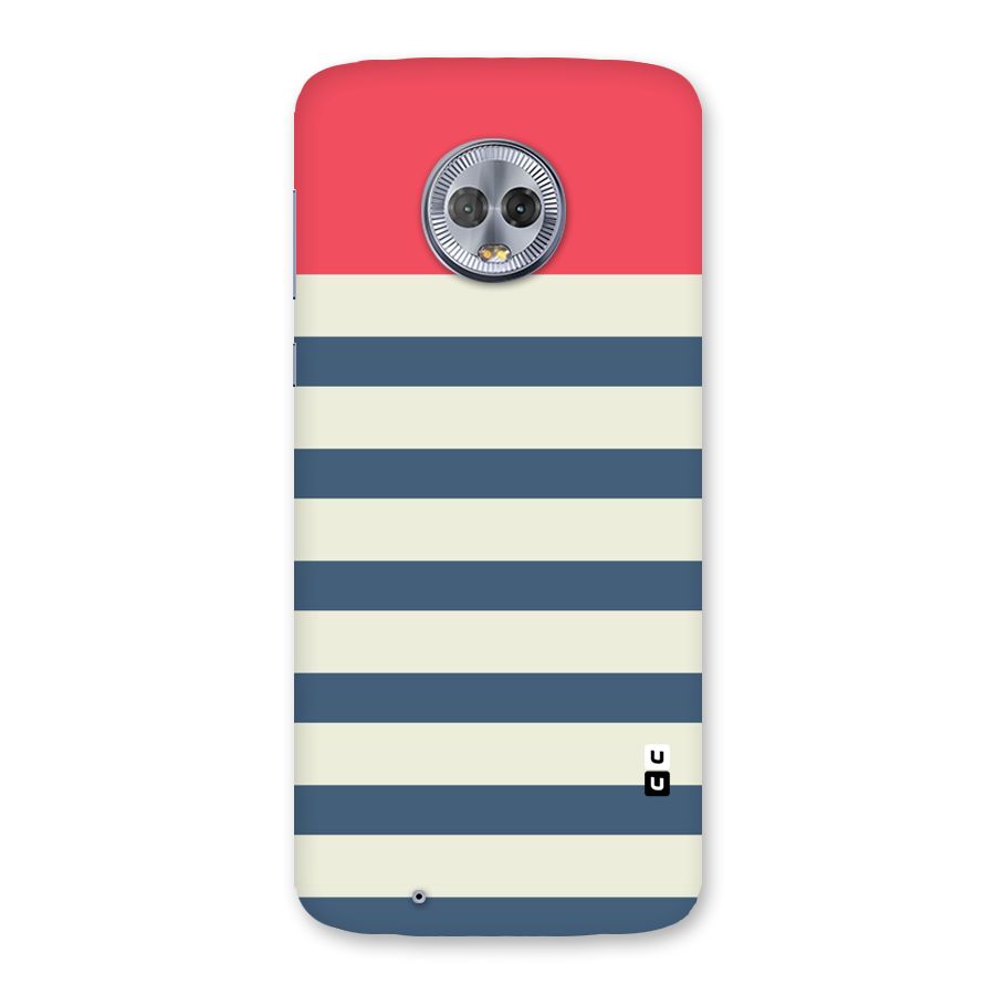 Solid Orange And Stripes Back Case for Moto G6