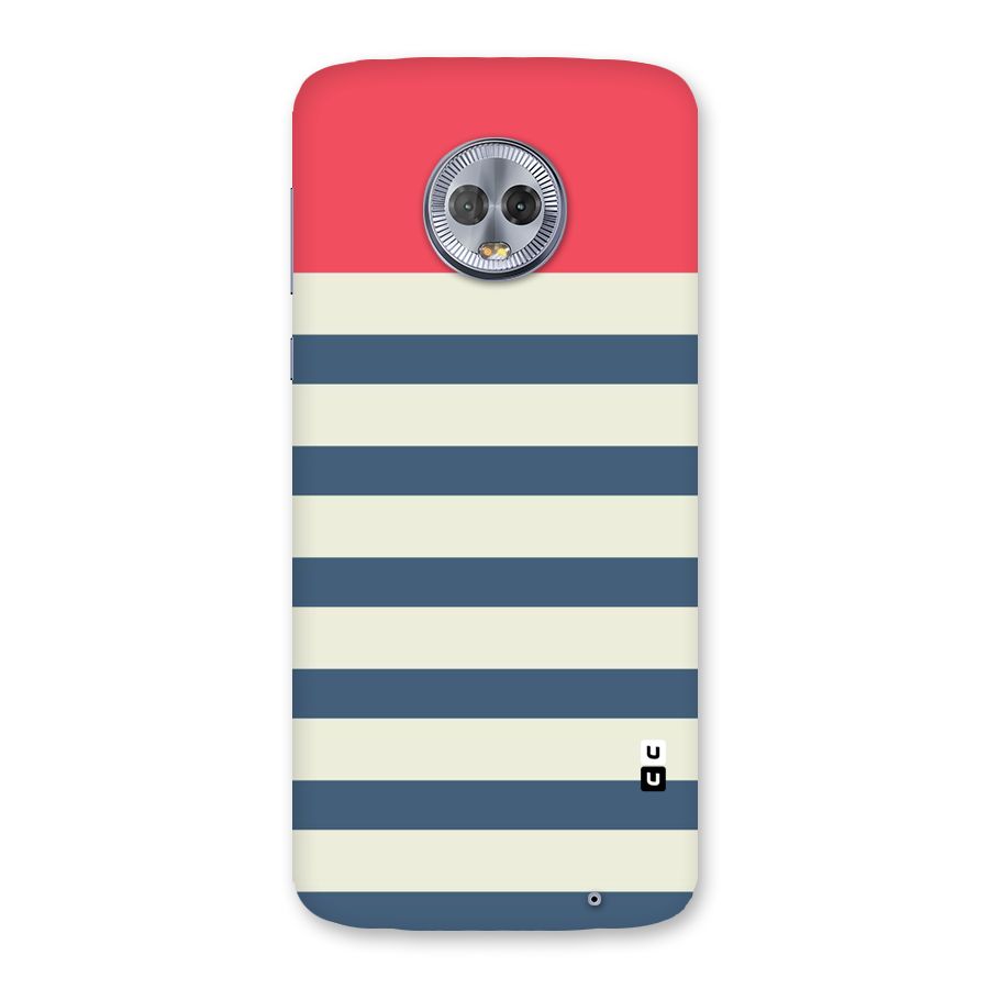 Solid Orange And Stripes Back Case for Moto G6 Plus
