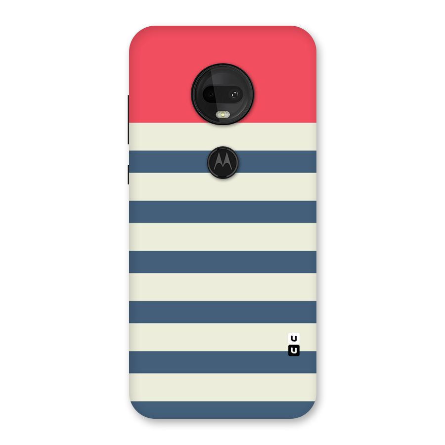 Solid Orange And Stripes Back Case for Moto G7