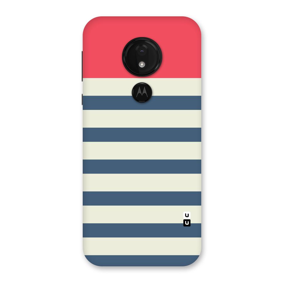 Solid Orange And Stripes Back Case for Moto G7 Power