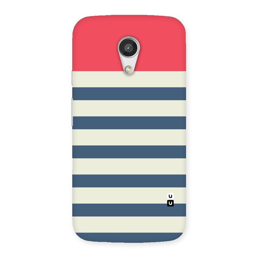 Solid Orange And Stripes Back Case for Moto G 2nd Gen