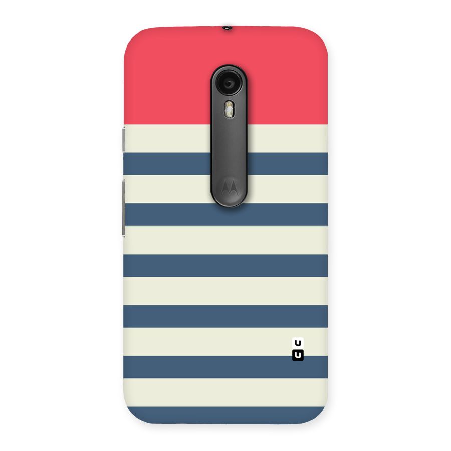 Solid Orange And Stripes Back Case for Moto G Turbo