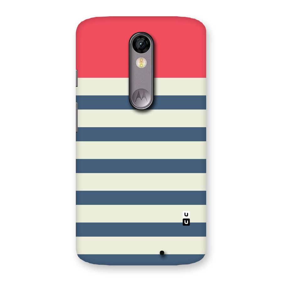 Solid Orange And Stripes Back Case for Moto X Force