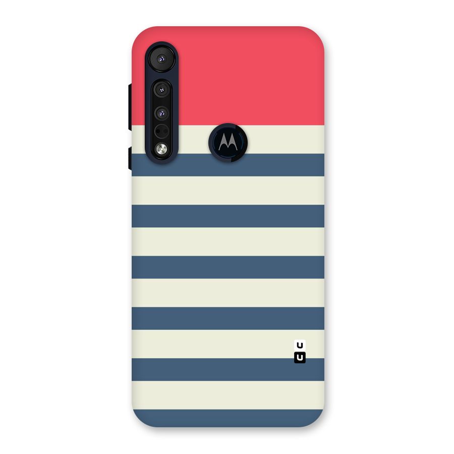 Solid Orange And Stripes Back Case for Motorola One Macro