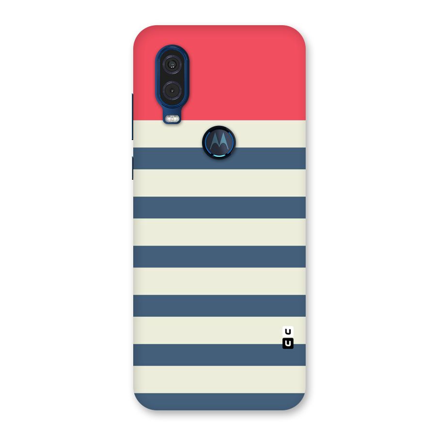 Solid Orange And Stripes Back Case for Motorola One Vision