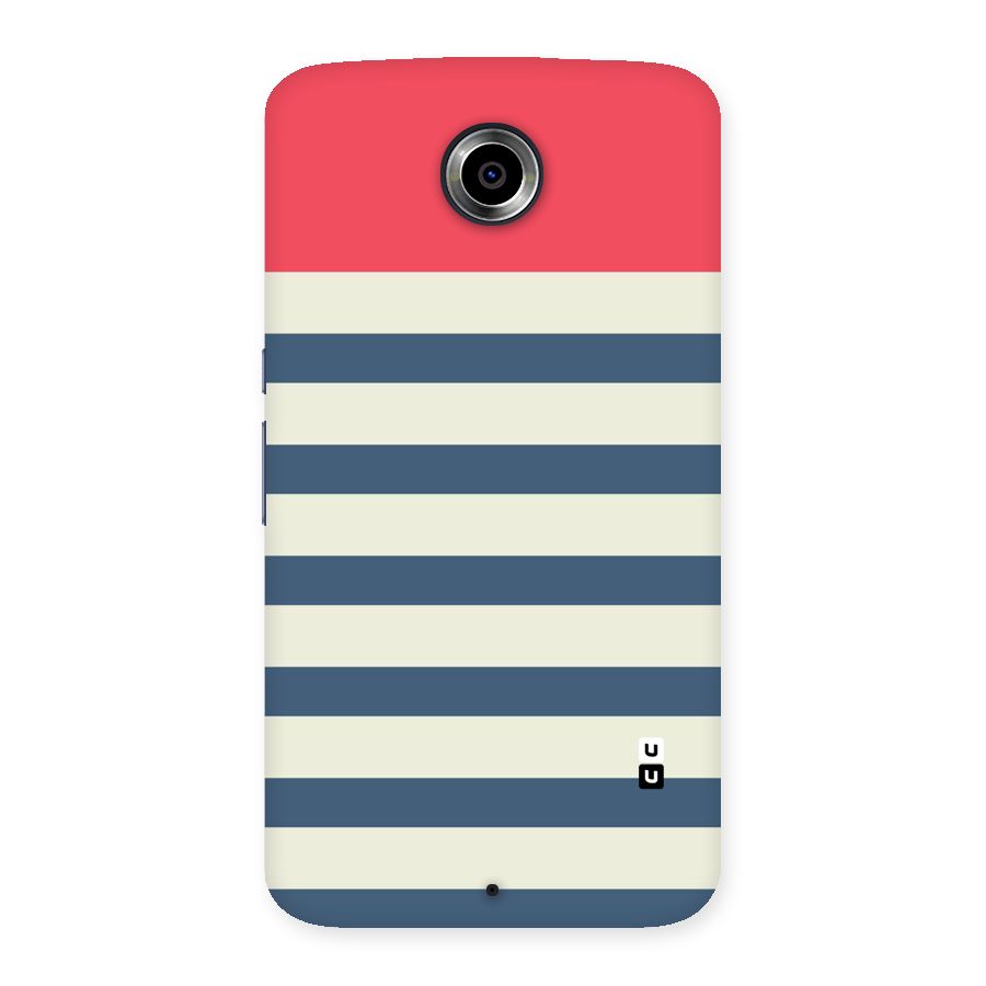 Solid Orange And Stripes Back Case for Nexsus 6