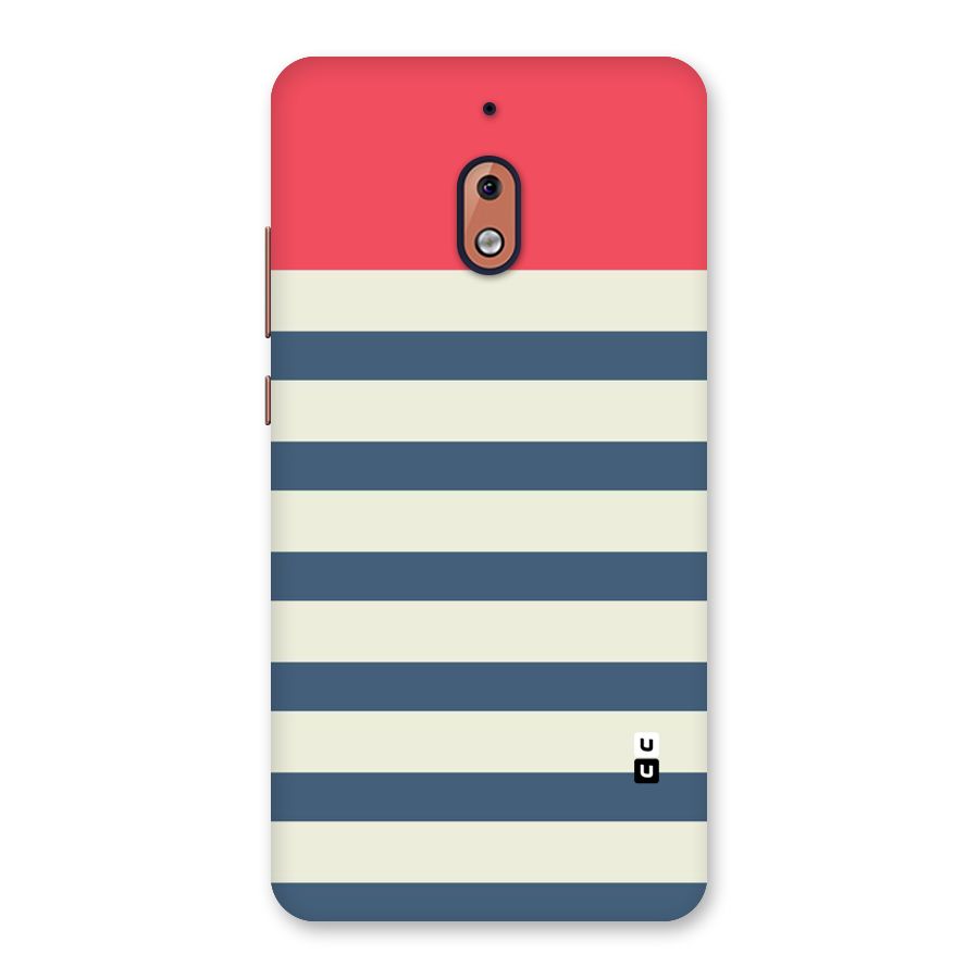 Solid Orange And Stripes Back Case for Nokia 2.1