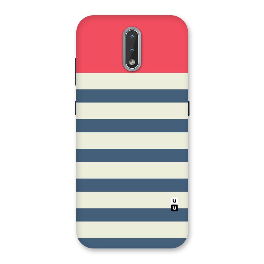 Solid Orange And Stripes Back Case for Nokia 2.3