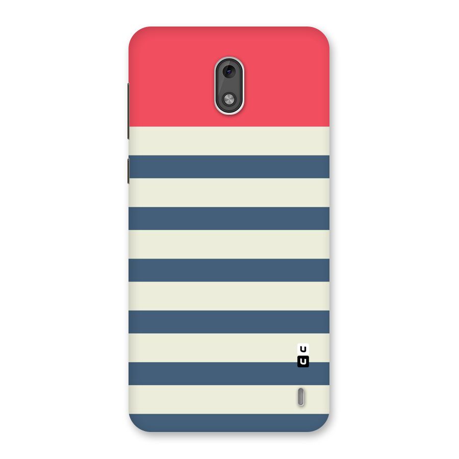 Solid Orange And Stripes Back Case for Nokia 2