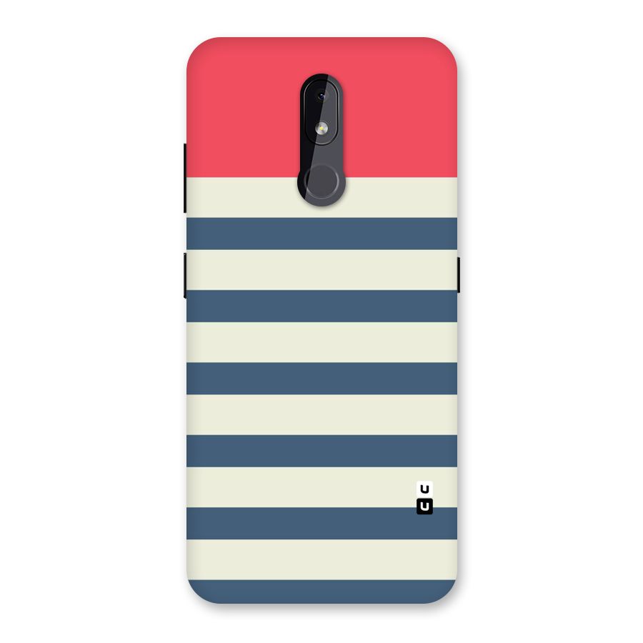 Solid Orange And Stripes Back Case for Nokia 3.2