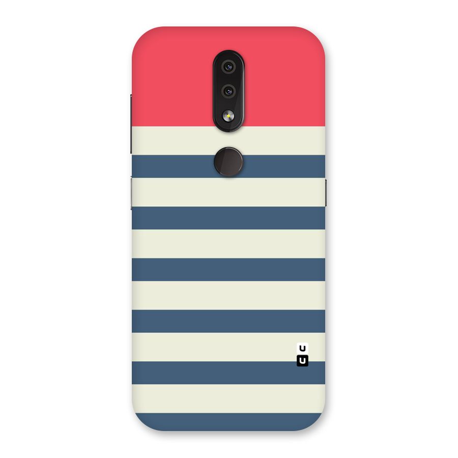 Solid Orange And Stripes Back Case for Nokia 4.2