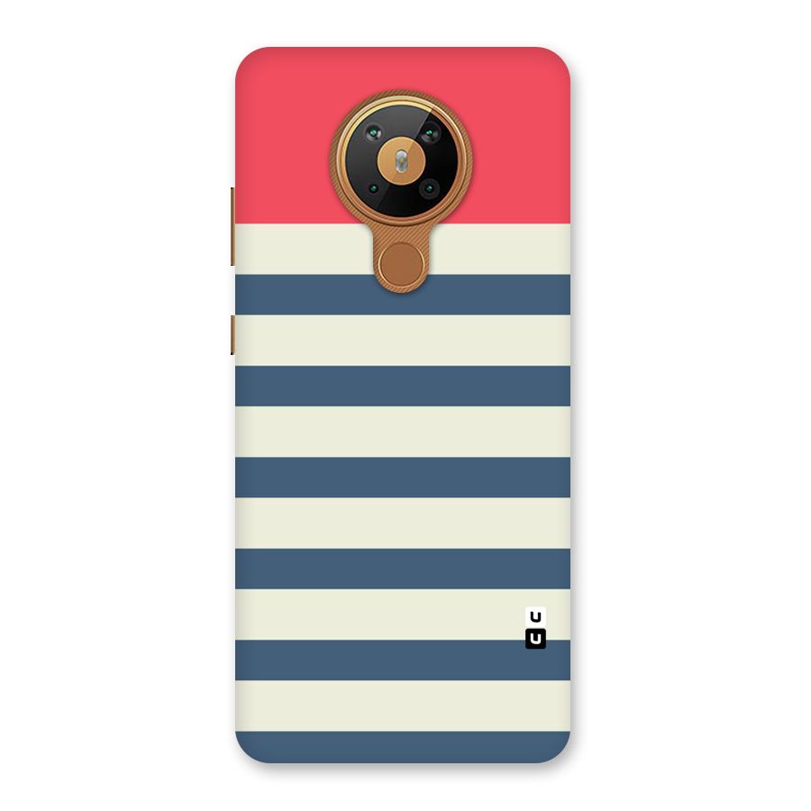 Solid Orange And Stripes Back Case for Nokia 5.3