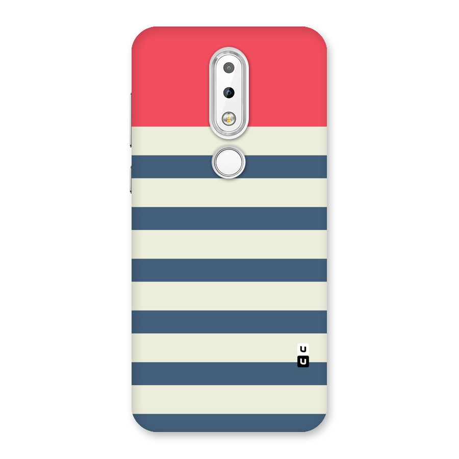 Solid Orange And Stripes Back Case for Nokia 6.1 Plus