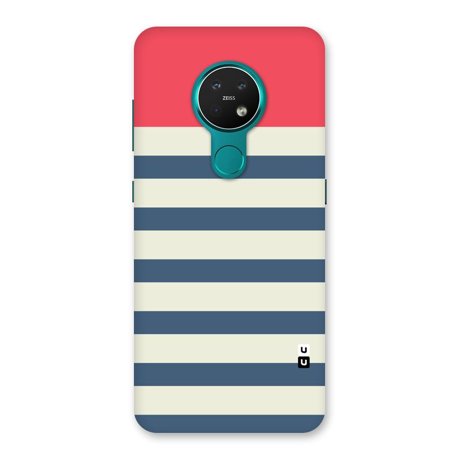 Solid Orange And Stripes Back Case for Nokia 7.2