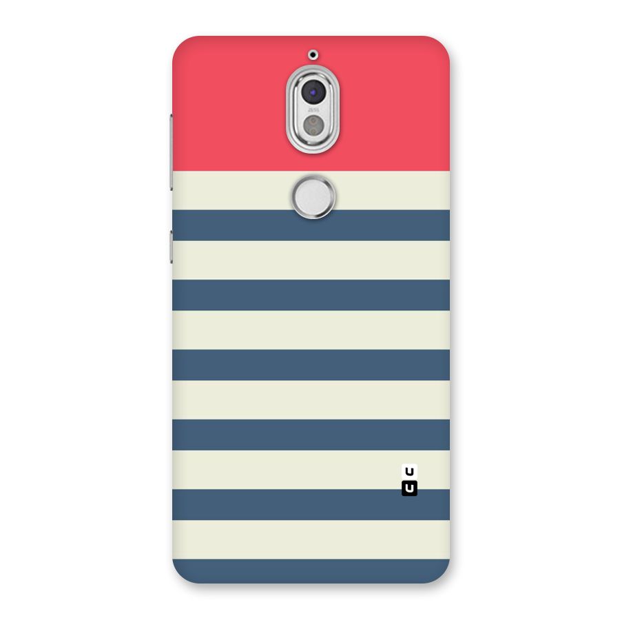 Solid Orange And Stripes Back Case for Nokia 7