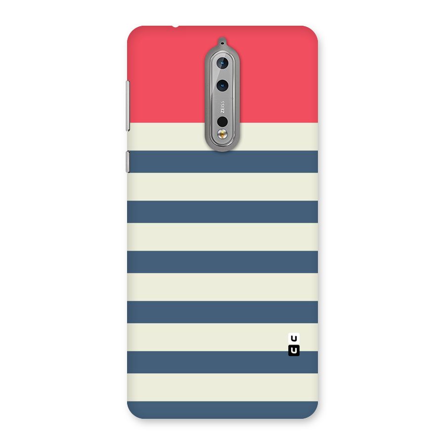 Solid Orange And Stripes Back Case for Nokia 8