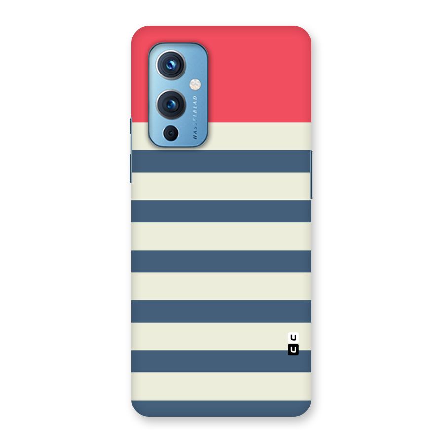 Solid Orange And Stripes Back Case for OnePlus 9
