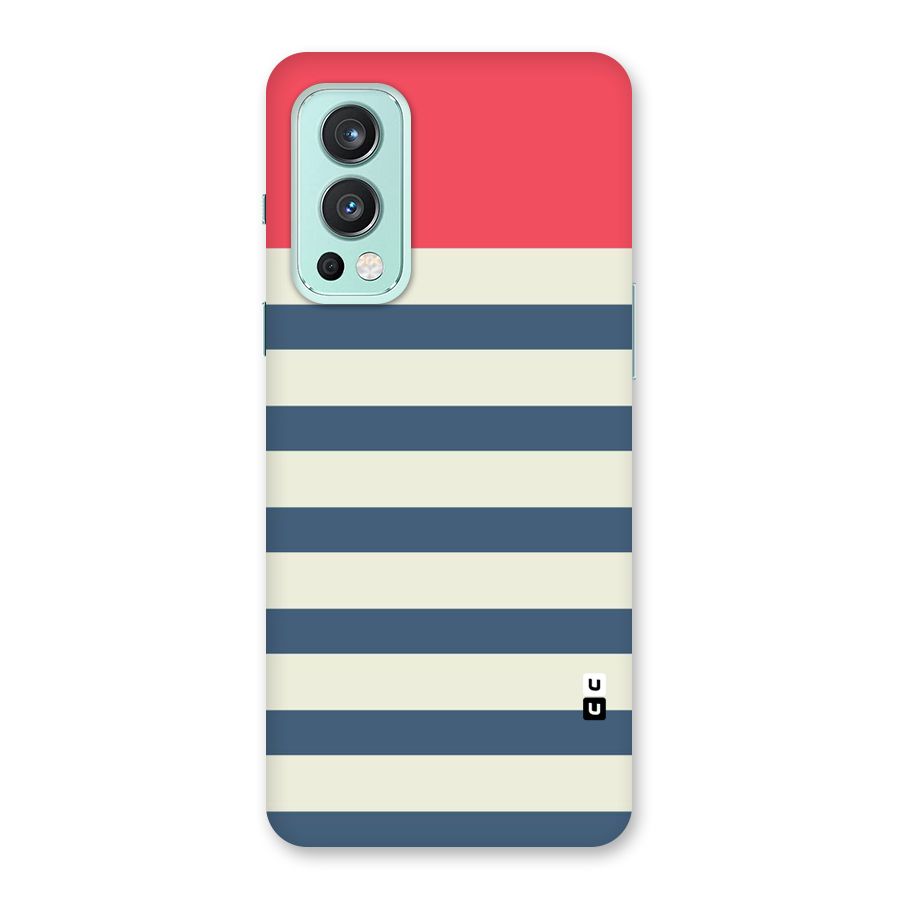 Solid Orange And Stripes Back Case for OnePlus Nord 2 5G