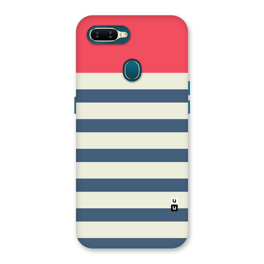 Solid Orange And Stripes Back Case for Oppo A11k