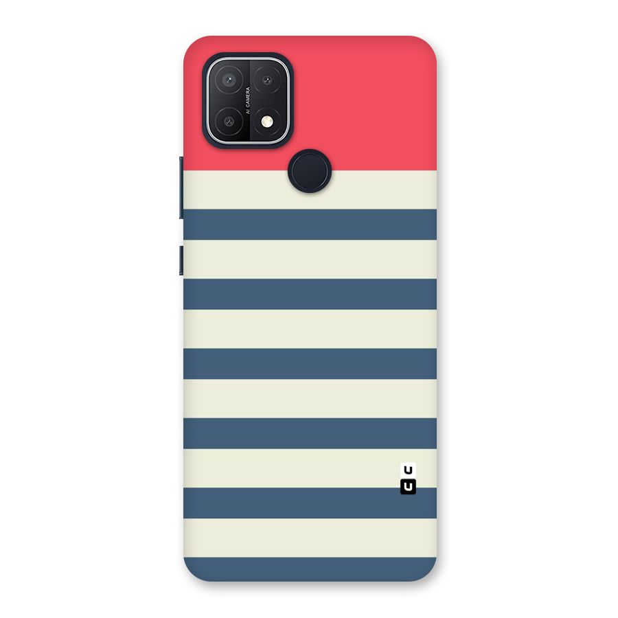 Solid Orange And Stripes Back Case for Oppo A15s