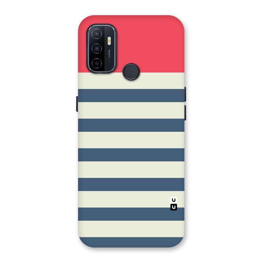 Solid Orange And Stripes Back Case for Oppo A32