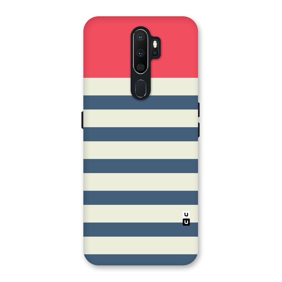 Solid Orange And Stripes Back Case for Oppo A5 (2020)