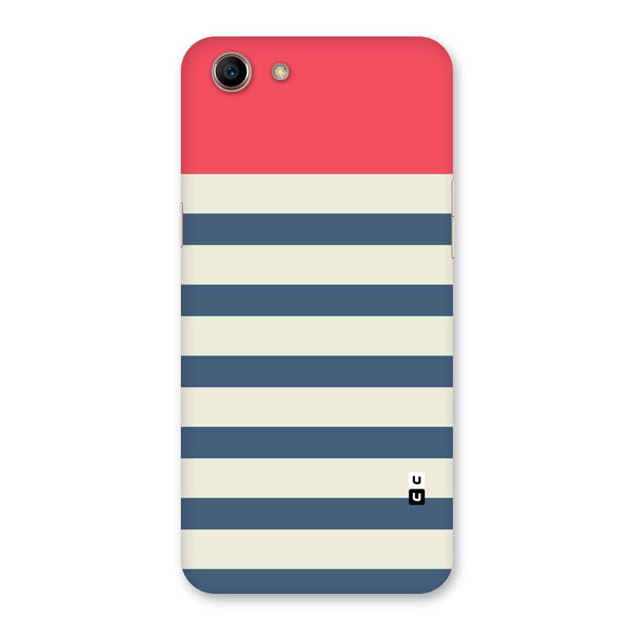 Solid Orange And Stripes Back Case for Oppo A83 (2018)