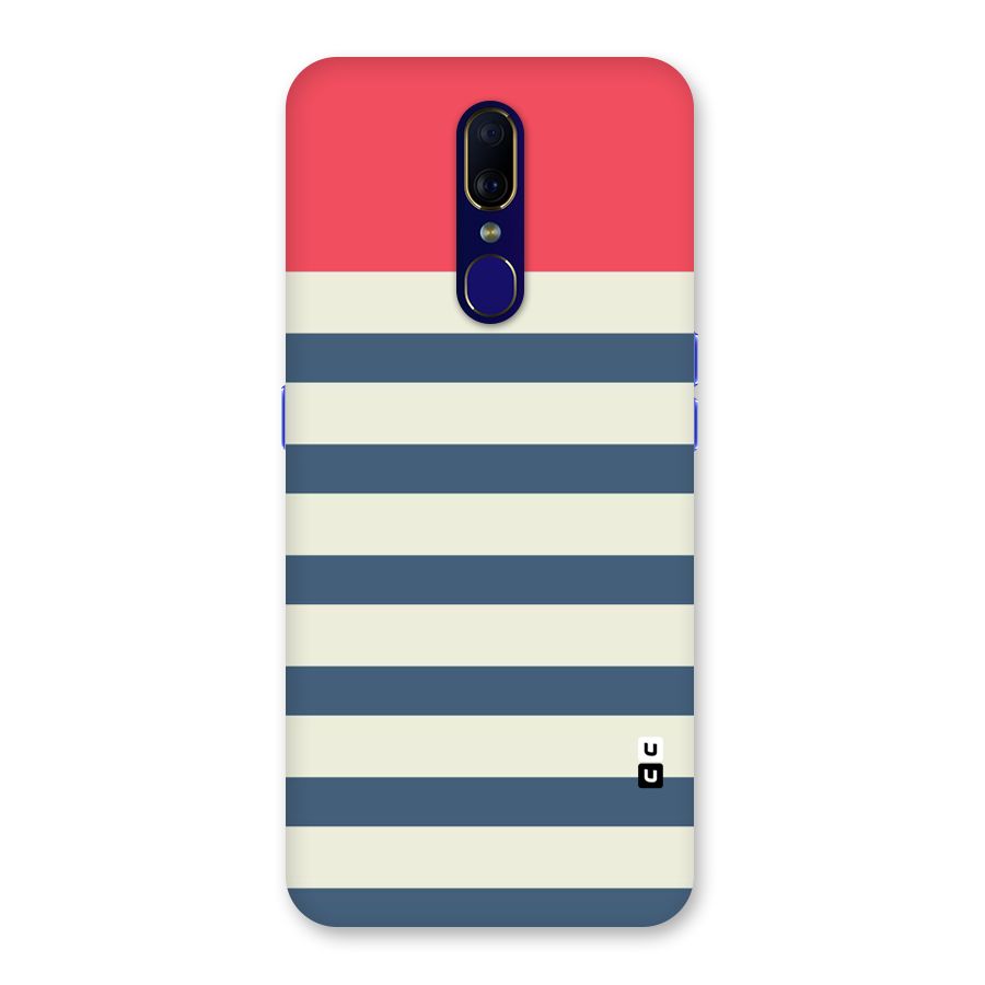 Solid Orange And Stripes Back Case for Oppo A9