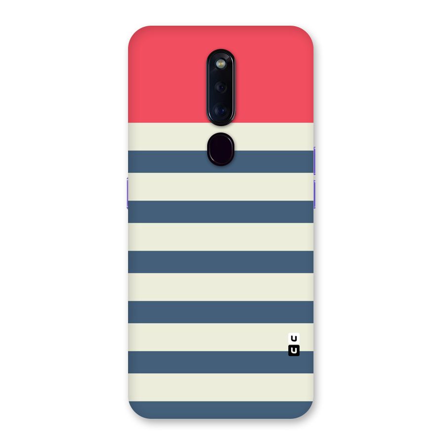 Solid Orange And Stripes Back Case for Oppo F11 Pro
