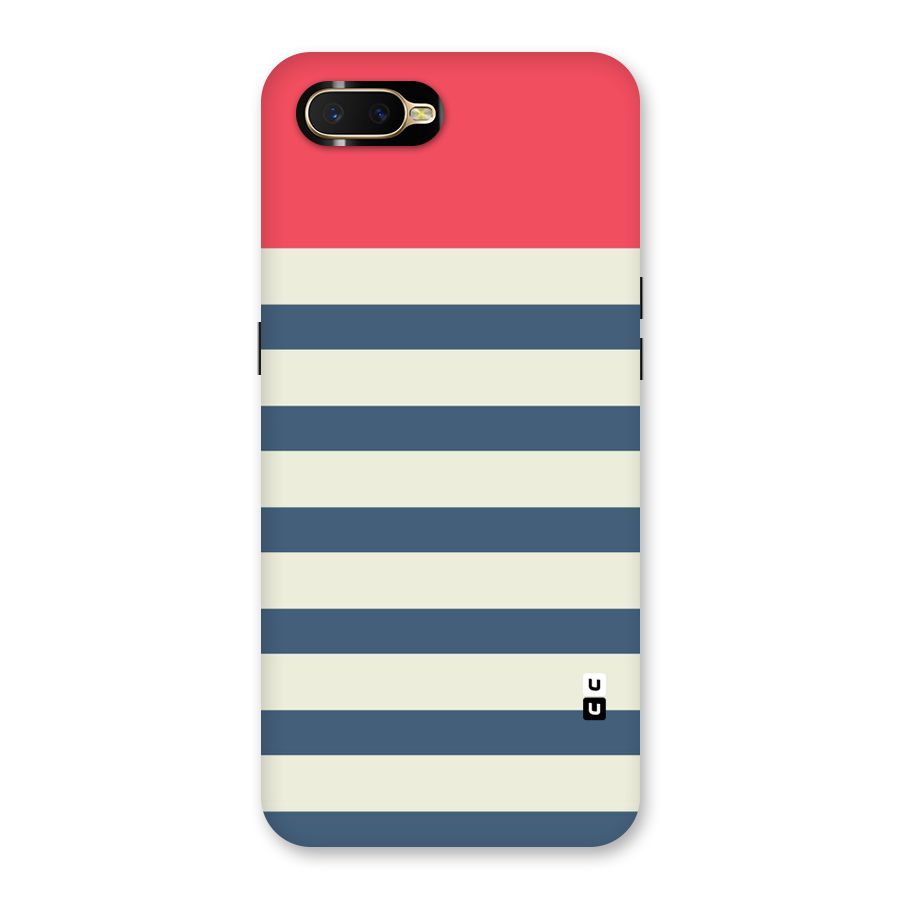 Solid Orange And Stripes Back Case for Oppo K1