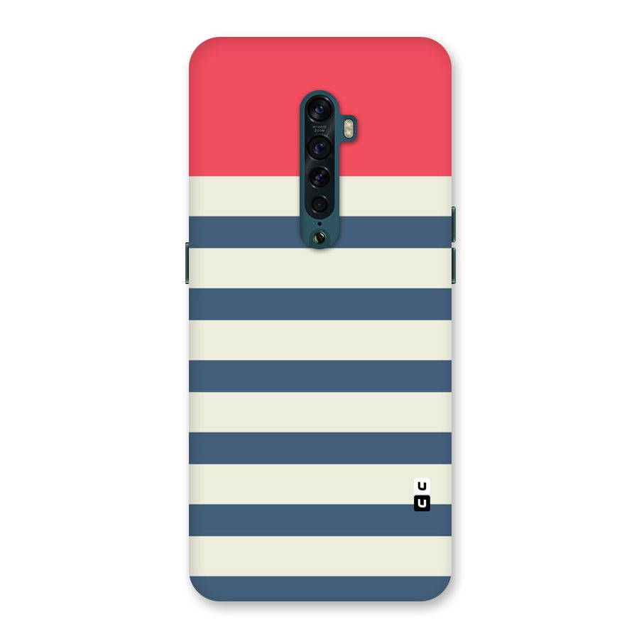 Solid Orange And Stripes Back Case for Oppo Reno2