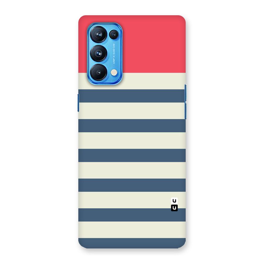 Solid Orange And Stripes Back Case for Oppo Reno5 Pro 5G